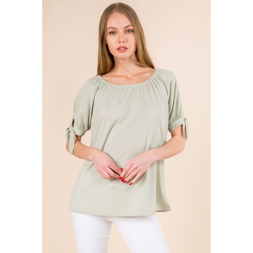 Sage Shoulder Tie Top